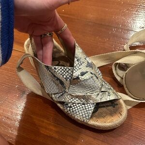 Sam Edelman Snakeskin Espadrille Sandals